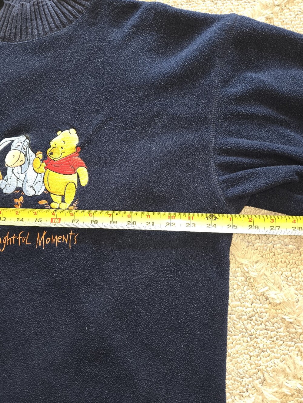 Disney Pooh’s Thoughtful Moments Sweater Size L Fleece Vintage 90’s Turtleneck - Picture 3 of 7